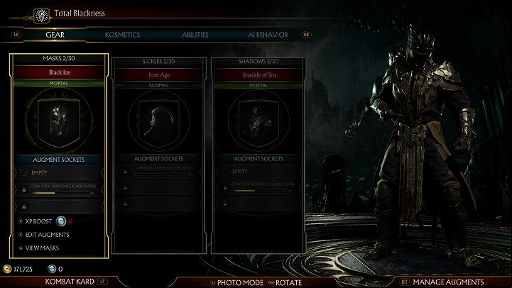 Go to the customization menu, select a character and his or her variation, and then press the front kick key - Character customization in Mortal Kombat 11 - Basics - Mortal Kombat 11 Guide and Tips