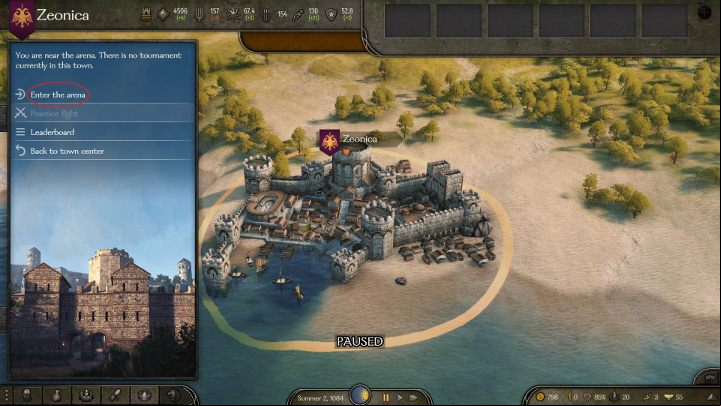 If this is your first visit, select Enter the arena. - Mount and Blade 2 Bannerlord: How to enter and win arenas and tournaments? - FAQ - Mount and Blade 2 Bannerlord Guide