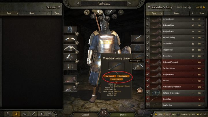 The weapon must have a special Couch Lance marking. - Mount and Blade 2 Bannerlord: How to couch lance? - Combat - Mount and Blade 2 Bannerlord Guide