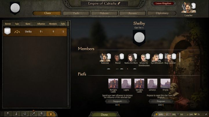 Once the conditions are met, you can create your own kingdom. - Mount and Blade 2 Bannerlord: How to create your own kingdom? - FAQ - Mount and Blade 2 Bannerlord Guide