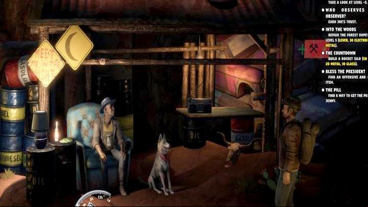 To get to the -4 level of the Old Creek mine in Mr Prepper, you need to complete missions for Joe - find aluminum foil for him in the desert, and then find his dog - Chupacabra - trapped in the forest - Mr Prepper: Mine level -4 - how to get an access card? - FAQ - Mr Prepper Guide