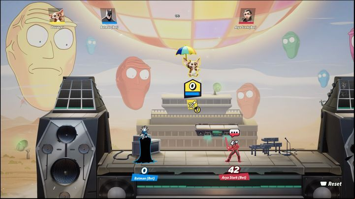 When you are outside the arena and have problems returning to it, use the umbrella by pressing the special side attack - MultiVersus: Gizmo - how to play? - s - MultiVersus Guide