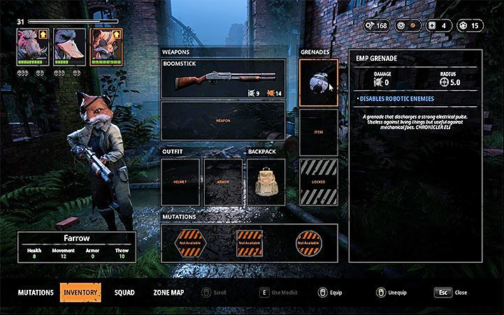 Definitely, the best object for fighting with bots is the EMP grenade - How to deal with enemy robots in Mutant Year Zero? - FAQ - Mutant Year Zero Road to Eden Guide