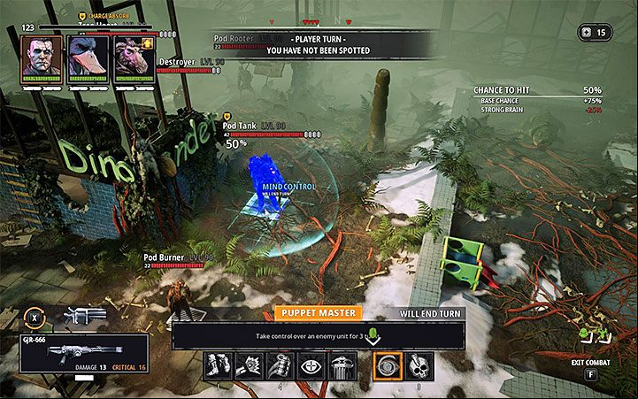 Sect Tank is each of the hearts - the best way to start a fight is to use Puppeteer skill on that enemy - Garden of Jyko | World Atlas and walkthrough for Mutant Seed of Evil DLC - World Atlas - Mutant Year Zero Road to Eden Guide