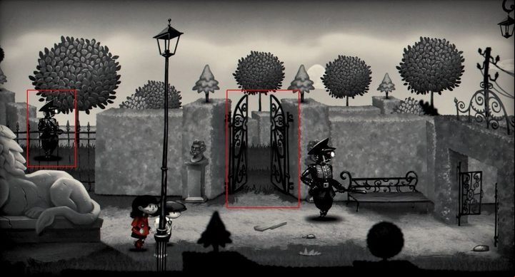 The picture shows the gate through which you should be able to . Notice the marked guard on the further plane - you can through the gate if he is in this position. - Chapter 8 - Changes, changes, changes - My memory of Us Walkthrough - Walkthrough - My memory of Us Guide
