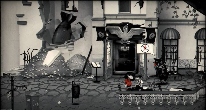 The picture shows how the game informs you where you should go - at this point you can see that the guard will not let the main character , because she is marked in red - you should try find another age or come up with a way to trick the guard. - My memory of Us Guide