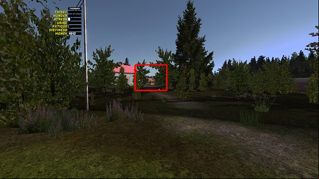 Looking from the terrace, move towards your uncles farm. - Kekmet tractor | Playable vehicles in My Summer Car - Playable vehicles - My Summer Car Guide