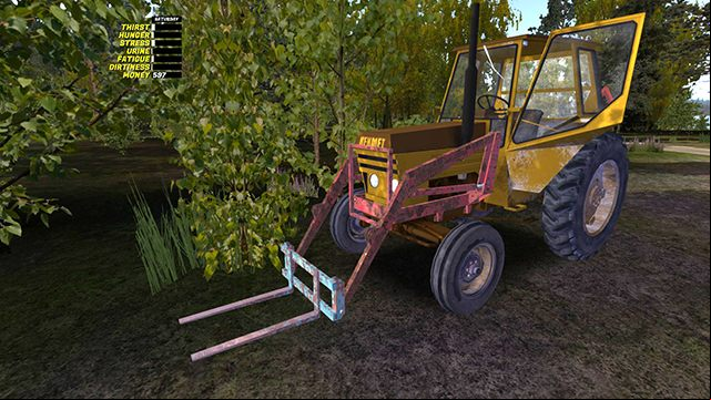 The low-profile front will get stuck on the roughness of the terrain. - Kekmet tractor | Playable vehicles in My Summer Car - Playable vehicles - My Summer Car Guide