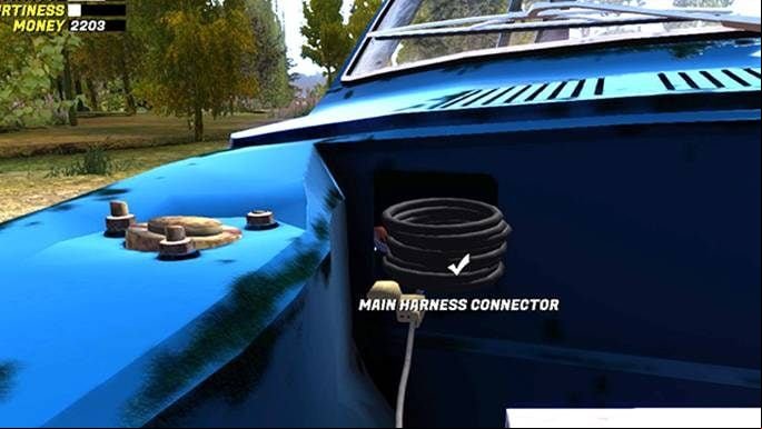 To IGNITION COIL - Battery and electrical system installation of the Satsuma car | My Summer Car - Assembling the Satsuma car - My Summer Car Guide