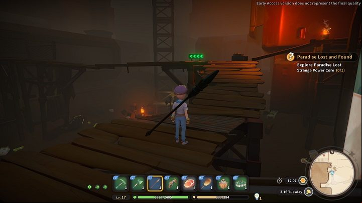 Follow the green arrows, but once you reach the sign, go in the opposite direction to reach a chest with more Rubber Shells - My Time at Sandrock: Paradise Lost and Found - walkthrough - Main missions - My Time at Sandrock Guide, Walkthrough