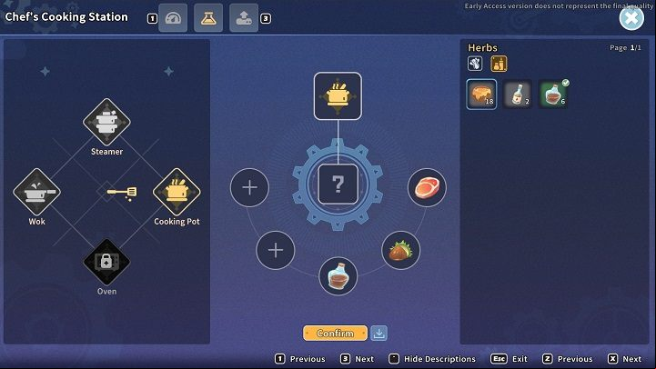 The second tab is a place for experimenting - My Time at Sandrock: Cooking - Basics - My Time at Sandrock Guide, Walkthrough