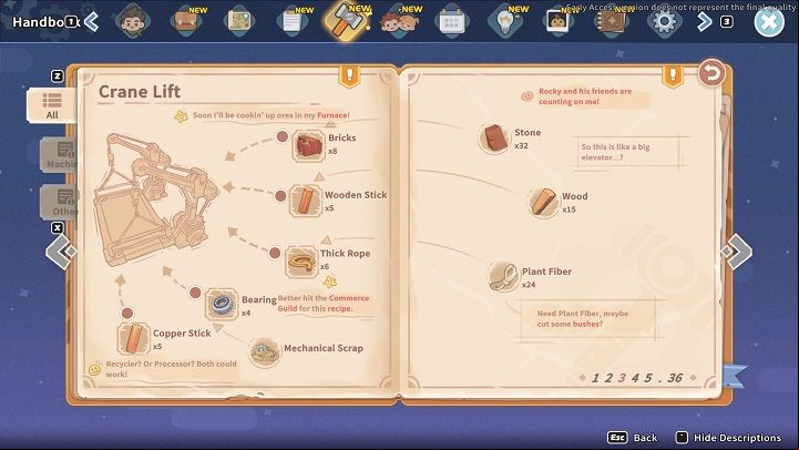 You may find the instructions for crafting certain machines somewhat unclear - My Time at Sandrock: Quick Beginners Guide - Basics - My Time at Sandrock Guide, Walkthrough
