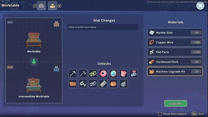 Interact with Worktable and go to the second tab - My Time at Sandrock: Operation De-Geeglate - walkthrough - Main missions - My Time at Sandrock Guide, Walkthrough