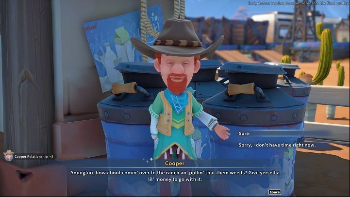 Once you have harvested the plants, return to Cooper and report that you have completed the task - My Time at Sandrock: Ranch Part-time Work - walkthrough - Side missions - My Time at Sandrock Guide, Walkthrough