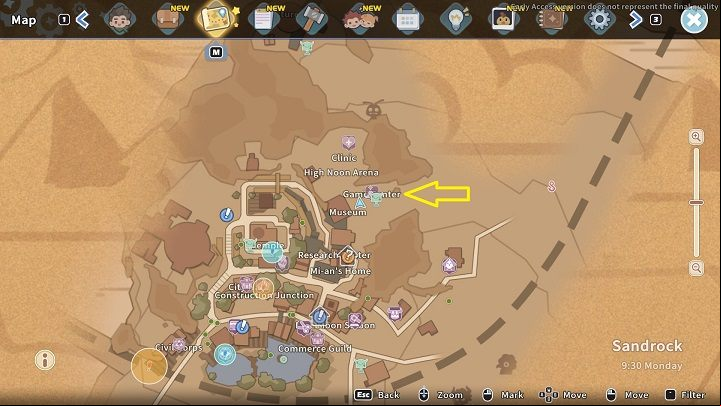 After the conversation, follow the girls to the Golden Goose Game Center - My Time at Sandrock: Takin it Easy - walkthrough - Side missions - My Time at Sandrock Guide, Walkthrough