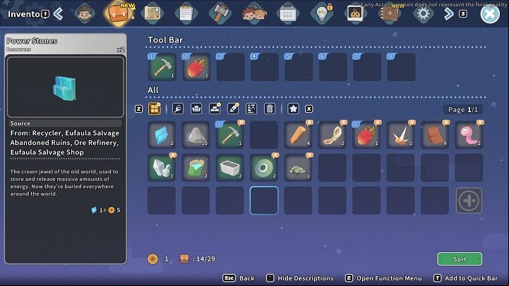 Your character's inventory is divided into slots - My Time at Sandrock: Inventory - how to increase? - FAQ - My Time at Sandrock Guide, Walkthrough