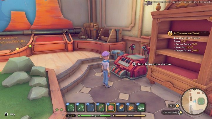 You can restore relics at the Museum with the Relic Restoration Machine - My Time at Sandrock: Relics - how to restore? - FAQ - My Time at Sandrock Guide, Walkthrough