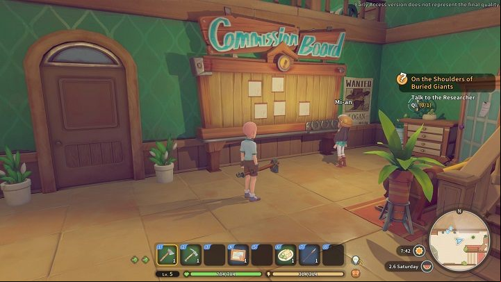 Commissions are available at the Commerce Guild - My Time at Sandrock: Commissions - Basics - My Time at Sandrock Guide, Walkthrough