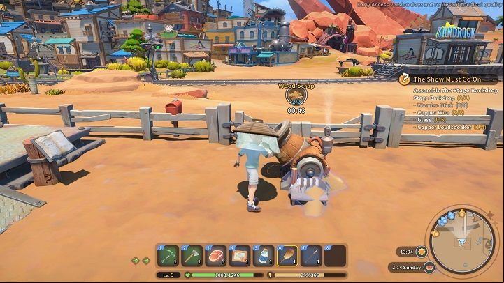 You use the Feather Duster in the same way that you use the Pickhammer and weapons: first equip the item - My Time at Sandrock: Sand - how to remove? - FAQ - My Time at Sandrock Guide, Walkthrough