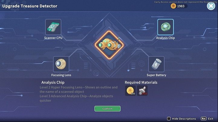 The Treasure Detector - your scanner - consists of four components, each of which can be upgraded twice - My Time at Sandrock: Abandoned Ruins - Basics - My Time at Sandrock Guide, Walkthrough