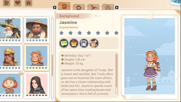 Despite her young age, Jasmine is a very mature and responsible girl - My Time at Sandrock: Characters and Romance - Basics - My Time at Sandrock Guide, Walkthrough