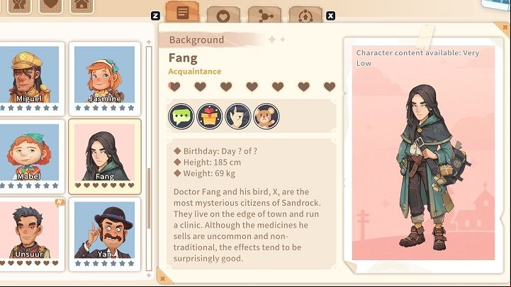 Fang doesn't like to talk much about himself - My Time at Sandrock: Characters and Romance - Basics - My Time at Sandrock Guide, Walkthrough