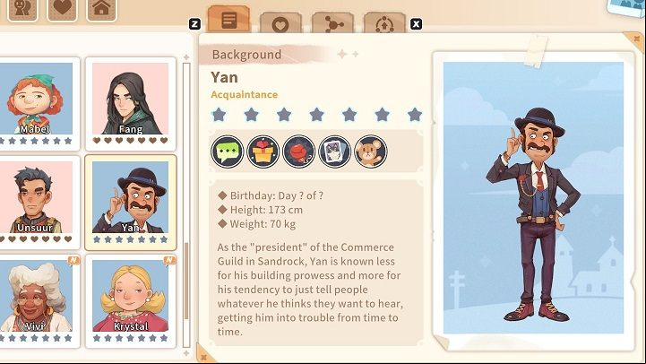 Yan is the man without whom the Commerce Guild would not exist - My Time at Sandrock: Characters and Romance - Basics - My Time at Sandrock Guide, Walkthrough