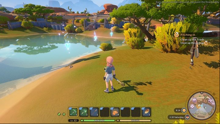 Burgess will ask you to help clean up - My Time at Sandrock: Pitching In - walkthrough - Main missions - My Time at Sandrock Guide, Walkthrough