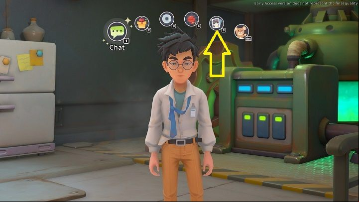 Once you find a person willing to play, all you have to do is interact with them and select the cat card icon - My Time at Sandrock: Critters - how to play? - FAQ - My Time at Sandrock Guide, Walkthrough