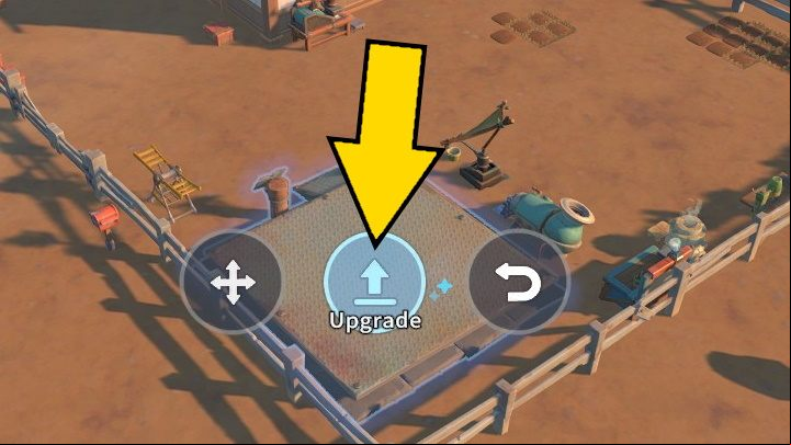 Now click on the arrow icon to move to the upgrade menu - My Time at Sandrock: Recipe for Fun - walkthrough, solution - Main missions - My Time at Sandrock Guide, Walkthrough