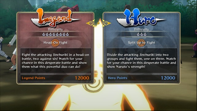 Hero and Legend are two item sets which can be used in combat - Legend or Hero - Naruto Shippuden: Ultimate Ninja Storm 3 - Game Guide and Walkthrough