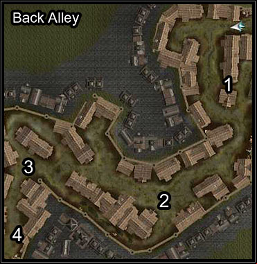 Steadily move forwards through the alley, gradually eliminating the enemies - Moire's Gang - Neverwinter - Neverwinter Nights 2 - Game Guide and Walkthrough