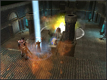 This battle is extremely difficult, especially that the tight path that you're on is a very uncomfortable spot to defend yourself - Merdelain - The Final Battle - Neverwinter Nights 2 - Game Guide and Walkthrough