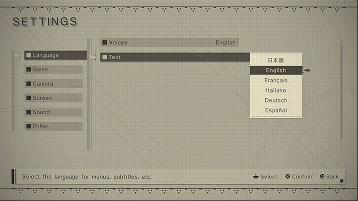 NieR Automata offers many different language versions - Nier Automata: Language versions - Annex - NieR Automata Guide