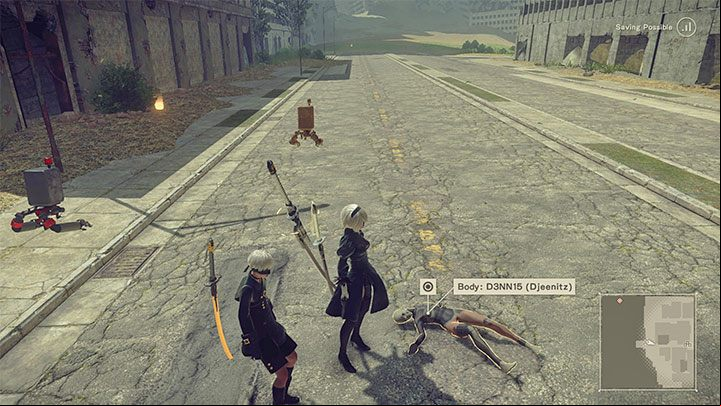 Social elements in NieR Automata mean that you can find the bodies of other players who died in a particular place in the game world - NieR Automata: Social elements - Appendix - NieR Automata Guide