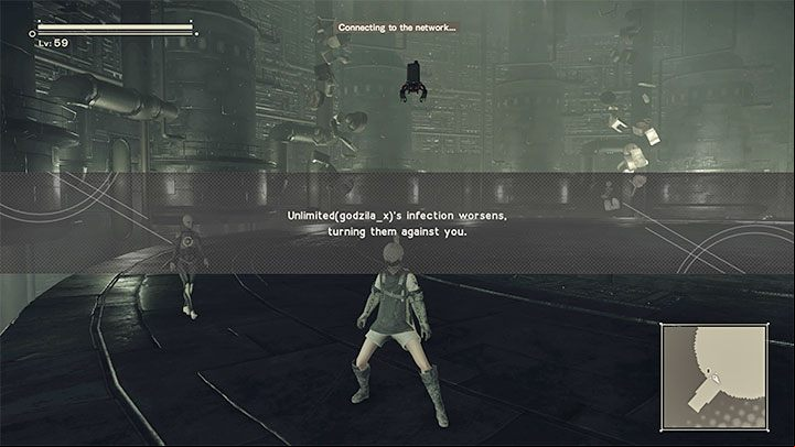 Important - after you advance to Route C and Route D (the final phase of the campaign), resurrecting/repairing other players is not recommended - NieR Automata: Social elements - Appendix - NieR Automata Guide