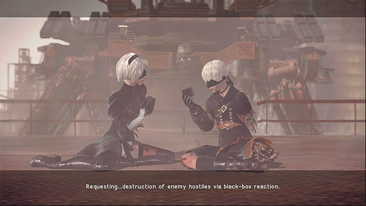 In addition to fights against regular opponents in the prologue, you will also have to fight a goliath - NieR Automata: Prologue factory - how to return? - FAQ - NieR Automata Guide
