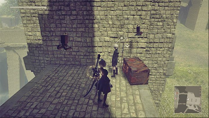 After reaching the first location with castle walls and pillars, you will be attacked by a new group of machines - NieR Automata: Chapter 6, Route A - walkthrough - Route A - NieR Automata Guide