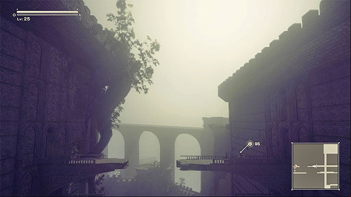 In the next room of the library, use the additional ladder and perform a double jump over the missing part of the floor to reach the new age - NieR Automata: Chapter 6, Route A - walkthrough - Route A - NieR Automata Guide