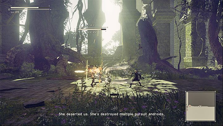 To attack A2, you can use white and ranged weapons - in the latter case, do not forget about locking the camera on the boss - NieR Automata: Chapter 6, Route A - walkthrough - Route A - NieR Automata Guide