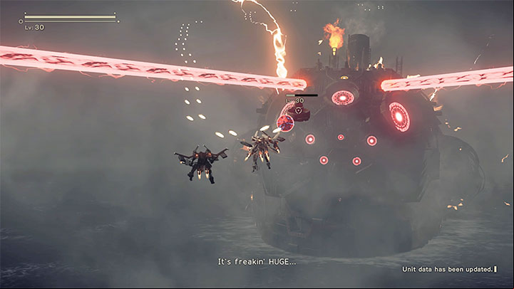 Goliath Flyer was just an appetizer to the main course, which is a giant colossus, Grun - NieR Automata: Chapter 7, Route A - walkthrough - Route A - NieR Automata Guide