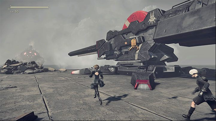 Another cut-scene will be displayed, and you will land on dry land for a while - NieR Automata: Chapter 7, Route A - walkthrough - Route A - NieR Automata Guide