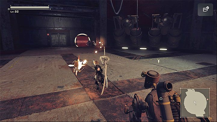 When traveling through the factory, expect the camera to switch to the side view - NieR Automata: Chapter 2, Route A - walkthrough - Route A - NieR Automata Guide
