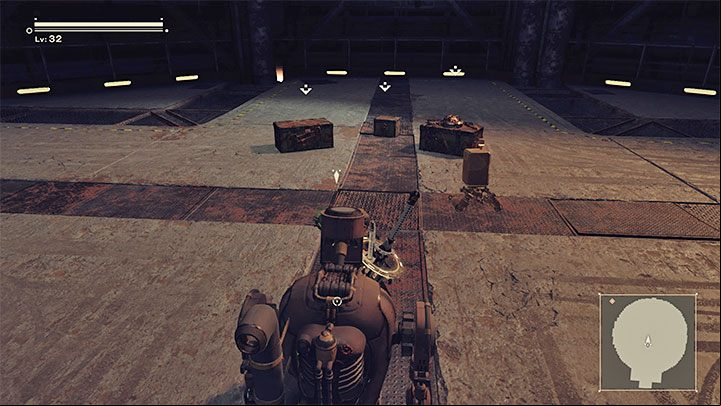 When traveling on the outer balconies of the silo, you'll have the chance to explore the secret area of the factory - NieR Automata: Chapter 2, Route A - walkthrough - Route A - NieR Automata Guide