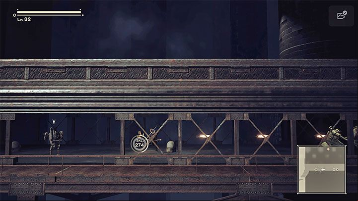Return to the previous (right) balconies and continue onwards - NieR Automata: Chapter 2, Route A - walkthrough - Route A - NieR Automata Guide
