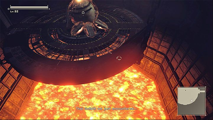 The boss' strongest attacks include charging at you, to which you need to react quickly and run away from the boss' intended path (once the spider starts charging, it will mostly move in a straight line, but it's also able to turn slightly to the sides) - NieR Automata: Chapter 2, Route A - walkthrough - Route A - NieR Automata Guide
