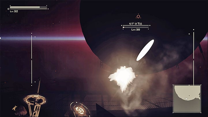 During the next stage of the battle, the boss can, for example, send shock waves in all directions - NieR Automata: Chapter 2, Route A - walkthrough - Route A - NieR Automata Guide