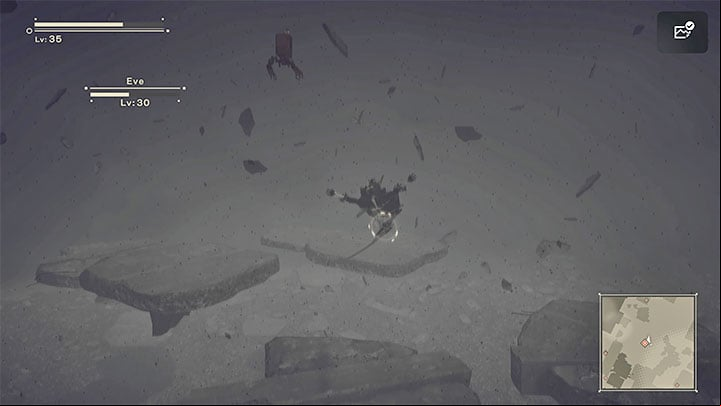 After some time es, the boss will escape to the upper levitating platform - NieR Automata: Chapter 10, Ending A, Route A - walkthrough - Route A - NieR Automata Guide