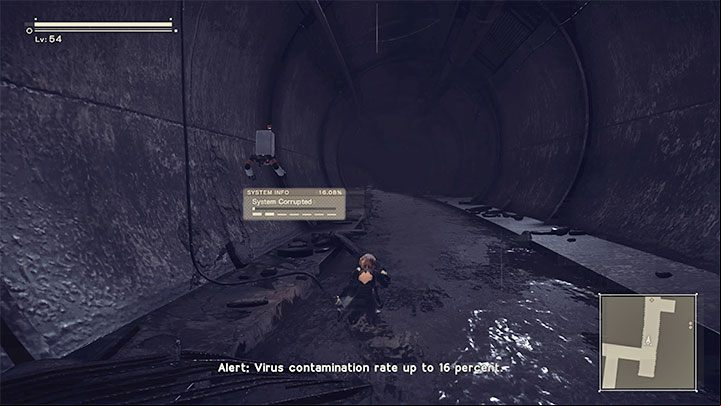 You start on the waterfront in the Flooded City, and there will be two big obstacles - NieR Automata: Chapter 11, 2B and 9S - Route C, D - walkthrough - Route C and D - NieR Automata Guide