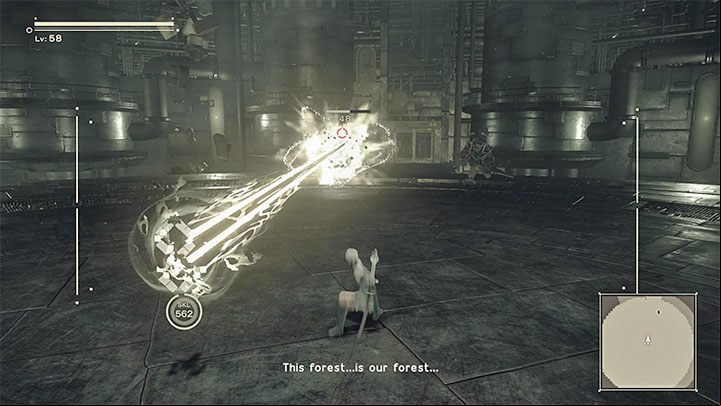 to use the pod flashlight when necessary (by pressing the left analog stick) to illuminate the darker rooms of the tower - NieR Automata: Chapter 13, 9S - Route C, D - walkthrough - Route C & D - NieR Automata Guide